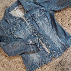 Chicos Platinum Denim Jacket